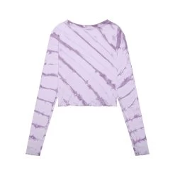 Women's Contrast Stitch Long Sleeve -Playboy Clothing PLAYBOY PACSUN PURPLE TIEDYE WITH HENNA INSPIRED GRAPHIC LONG SLEEVE CROP 02 c37ed49a 3858 4a27 aca2 e414c45cfd91