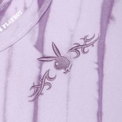 Women's Contrast Stitch Long Sleeve -Playboy Clothing PLAYBOY PACSUN PURPLE TIEDYE WITH HENNA INSPIRED GRAPHIC LONG SLEEVE CROP 03 75789b77 3e66 47f3 a7ca 69a4cf3c5574