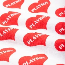 Women's Heart Lounge Boxer Shorts -Playboy Clothing PLAYBOY PB LOUNGE BOXER RED WHITE 04