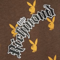 Playboy X John Richmond Repeating Rabbit Head Sweatpants -Playboy Clothing PLAYBOY PBXJOHNRICHMOND FLEECESWEATPANTS BROWN DETAIL