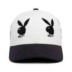 Playboy X HUF Rhinestone 6 Panel Hat -Playboy Clothing PLAYBOY RHINESTONE 6 PANEL WHITE HT00651 WHITE 01
