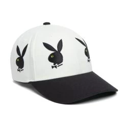 Playboy X HUF Rhinestone 6 Panel Hat -Playboy Clothing PLAYBOY RHINESTONE 6 PANEL WHITE HT00651 WHITE 02