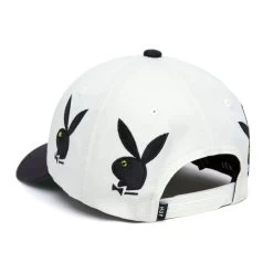Playboy X HUF Rhinestone 6 Panel Hat -Playboy Clothing PLAYBOY RHINESTONE 6 PANEL WHITE HT00651 WHITE 03