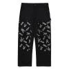 Playboy X HUF VVS Rabbit Head Pant -Playboy Clothing PLAYBOY VVS DOUBLE KNEE PANT BLACK PT00249 BLACK 01