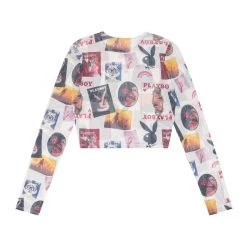 Collage Mesh Long Sleeve Top -Playboy Clothing PLAYBOYPBV DAYCOLLAGEMESHLS2 707b31de 3b60 4597 a75b 172e4a79e302