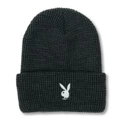 Rabbit Head Waffle Cuffed Beanie -Playboy Clothing PLAYBOY BEANIE 11A