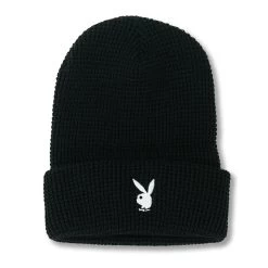 Rabbit Head Waffle Cuffed Beanie