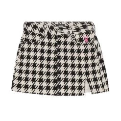 Women's Houndstooth High Waisted Mini Skirt