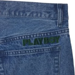 Men's Vintage Denim Pants -Playboy Clothing PLAYBOY MENSVINTAGELOOSEPANT INDIGO 03