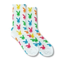 Rainbow Bunny Crew Socks