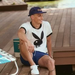 Classic Ringer T-Shirt -Playboy Clothing PLAYBOY SUMMER22 LOOK 2 0520 2880px 0fd9d0ba 395e 48f3 b85e ab132ab22286