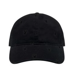 All-Over Rabbit Head Hat -Playboy Clothing Playboy All Over Rabbit Head Hat Black Tonal 01