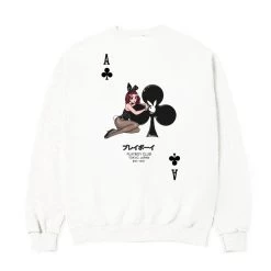 Ace Of Club Crewneck Sweatshirt White