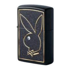 Gold Rabbit Head Zippo Lighter -Playboy Clothing Playboy Gold and Crystal Rabbit Head Zippo Lighter 02