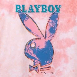 January 1986 Andy Warhol Cover Tie Dye T-Shirt, Pink -Playboy Clothing Playboy Jan 1986 Andy Warhol Cover Tee 03