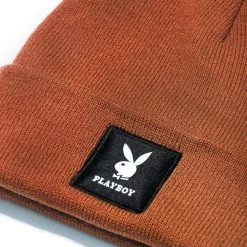 Knit Beanie With Logo Patch -Playboy Clothing Playboy Knit Beanie Side a4b7b3b4 f12f 4a09 8ac2 99b61a993681