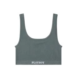 Women's Sports Bra -Playboy Clothing Playboy PacSun Womens Sports Bra Army Green 01