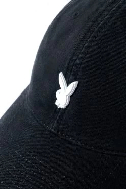 Metal Rabbit Head Pin Dad Hat -Playboy Clothing Playboy Rabbit Head Dad Hat Black 3 53a12432 5754 47aa baae 899fd0f34ed0