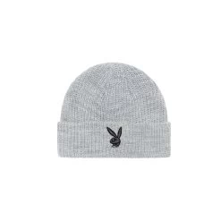 Rabbit Head Knit Beanie -Playboy Clothing Playboy Rabbit Head Knit Beanie Grey Marle 01 d8783390 a516 432e 96a1 5367f515a8c9