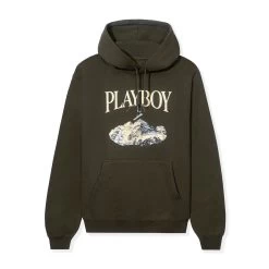 Ski Hoodie Feat. Holly Cook From Girls Of Winter 1984 -Playboy Clothing Playboy Ski Hoodie Holly Cook Girls of Winter 1984 Olive 01