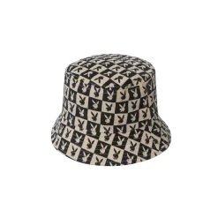 Tile Print Bucket Hat -Playboy Clothing Playboy Tile Print Bucket Hat Black 02