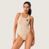 Women's Bunny Head Bodysuit -Playboy Clothing Playboy Womens Bodysuit Tan 1940