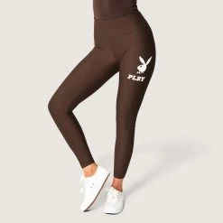 Women's Rabbit Head Legging -Playboy Clothing Playboy Womens Leggings Brown 2109 a3b75b49 fd8a 4eda ba5a 9a3a4899eece