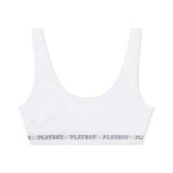 Women's Playboy Sports Bra -Playboy Clothing Playboy Womens Sports Bra White 02