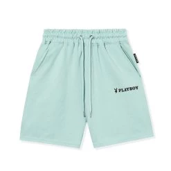 Logo Boyfriend Short 11 Logo Boyfriend Short -Playboy Clothing Playboy logo boyfriend shorts Mint 01