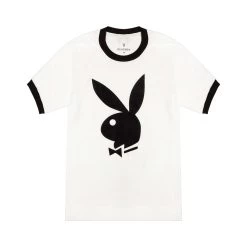 Classic Ringer T-Shirt -Playboy Clothing Playboy unisex camp ringer tee Sugar Black 01 124533c3 57ae 4db1 a67a f8075862fa02