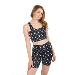 Rabbit Head Cropped Racer Tank -Playboy Clothing PlayboyMissguidedRabbitHeadCroppedRacerTank Black 02