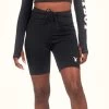 Women's Active Tie Ruched Bike Shorts -Playboy Clothing PlayboyWomen sActiveRuchedShorts Black 01 7e8f5d63 296a 4e4d 81e1 986ddd0a0aa6