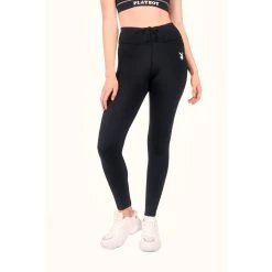 Women's Active Ruched Waistband Leggings -Playboy Clothing PlayboyWomen sActiveRuchedWaistbandLeggings Black 01 989378ff 280d 4529 8aaa df5770898207