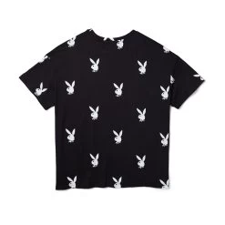 Women's All Over Bunny Tee -Playboy Clothing Playboy APO T Shirt Black 02
