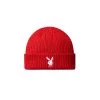 Rabbit Head Knit Beanie Red -Playboy Clothing Playboy Beanie Red 0