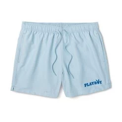 Men's 15" Core Swim Trunks -Playboy Clothing Playboy Core Swim Shorts Blue 01