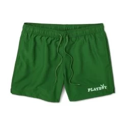 Men's 15" Core Swim Trunks -Playboy Clothing Playboy Core Swim Shorts Forest 01