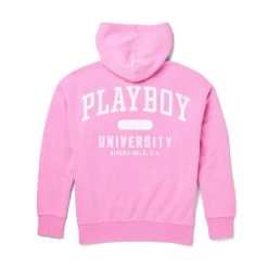 Women's Playboy University Zip Up Hoodie -Playboy Clothing Playboy Crest Full Zip Jacket SuperPink 02