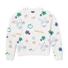 Women's Doodle Crew Neck Sweatshirt -Playboy Clothing Playboy Doodle Crew White 01