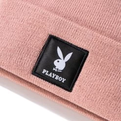 Knit Beanie With Logo Patch -Playboy Clothing Playboy Knit beanie Rose 03
