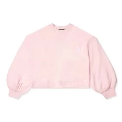 Women's Back Graphic Oversized Knit Sweater 13 Women's Back Graphic Oversized Knit Sweater -Playboy Clothing Playboy MG Masthead Sweater Pink 01 b8fd7d67 a2d3 4d22 b961 dc763b5c7638