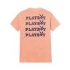 Playboy Peach Graphic T-Shirt -Playboy Clothing Playboy Masthead RabbitHead Tee Pink 01