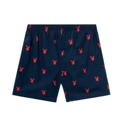 Repeating Rabbit Head Lounge Shorts -Playboy Clothing Playboy MavrickBoxerShorts BlueRed 2