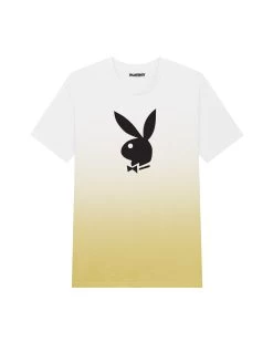 Men's Rabbit Head Ombre T-Shirt -Playboy Clothing Playboy RisingGradient Tee Wht Yllw 02 9aade99b 7f68 466d bb21 79dc108d3551