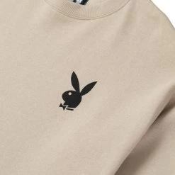 Women's Masthead Crewneck Sweatshirt 15 Women's Masthead Crewneck Sweatshirt -Playboy Clothing Playboy Womens Playboy Womens Masthead Crewneck Sweatshirt Tan 03 8e90417e 0b64 4d85 b9c7 c3a0f1336549