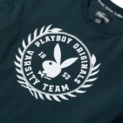 Women's Campus Varsity Crewneck -Playboy Clothing Playboy YM Varsity Crewneck Green 03