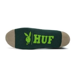 Playboy X HUF Rabbit Head Crew Socks -Playboy Clothing RABBIT HEAD CREW SOCK FOREST GREEN SK00682 FOGRN 02