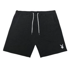 Men's Rabbit Head Sweat Shorts -Playboy Clothing Rabbit Head Sweatshorts Black 1