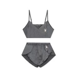 Women's Lounge Satin Cami & Short Set - Grey
