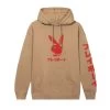 Japanese Rabbit Head Hoodie Tan/Red -Playboy Clothing jrhdtnrd